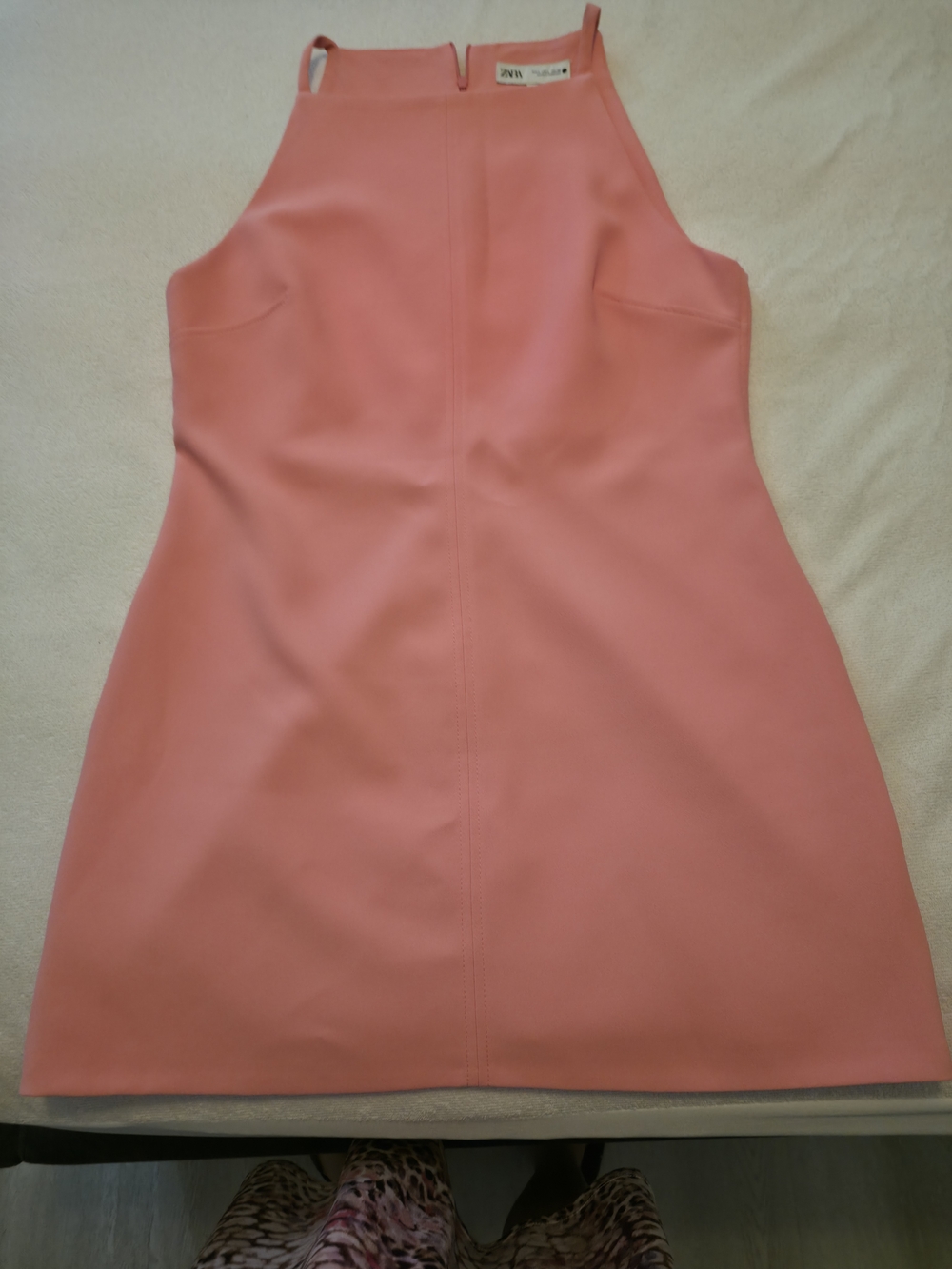 Zara Coral Pink Halter Mini Dress